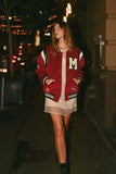 M Bomber Varsity Jacket with Patch Detail