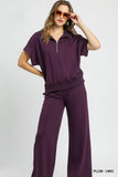 Full Size Short Sleeve Half-Zip Shirt