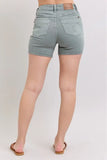 Full Size Hw Garment Dyed & Back Pkt Embroidery Shorts Plus Size