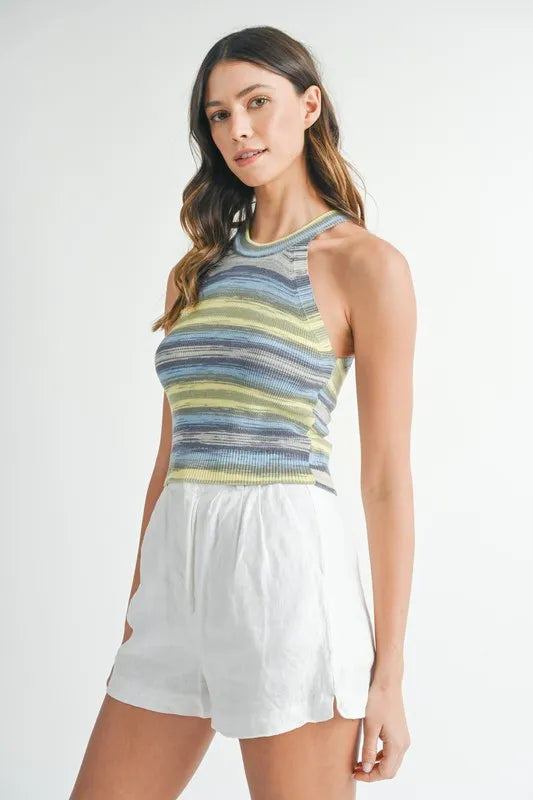 Space Dye Grecian Neck Knit Cami