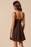 Leopard Print Sweetheart Flare Camisole Dress