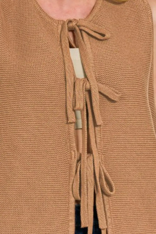 Tie Front Sweater Vest