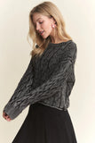 Cut Edge Detail Mineral Washed Sweater