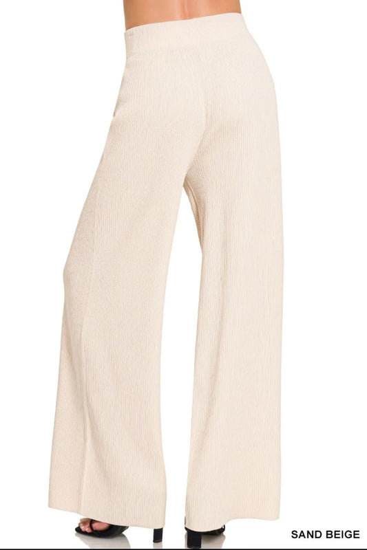 Viscose Ribbed Sweater Pants