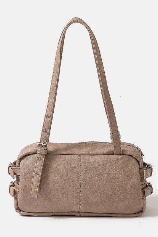 Elegant Buckle Strap Rectangular Shoulder Handbag