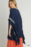 Crochet Accent Kimono with Ruffle Detailing