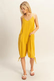 V-Neck Pocket Detail Side Tie Hem Romper