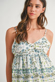 Floral Printed Peplum Top and Shorts Set