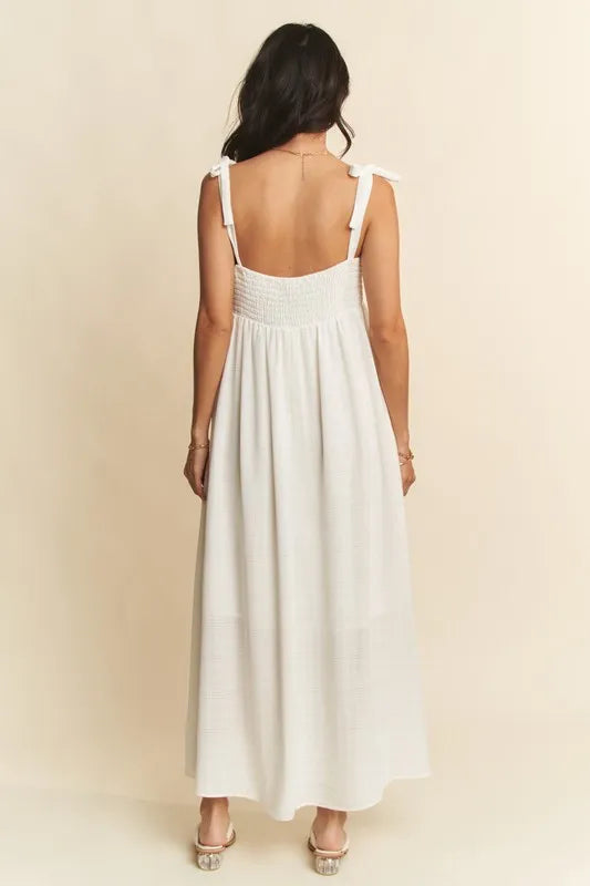 Smocked Sleeveless Maxi Cami Dress