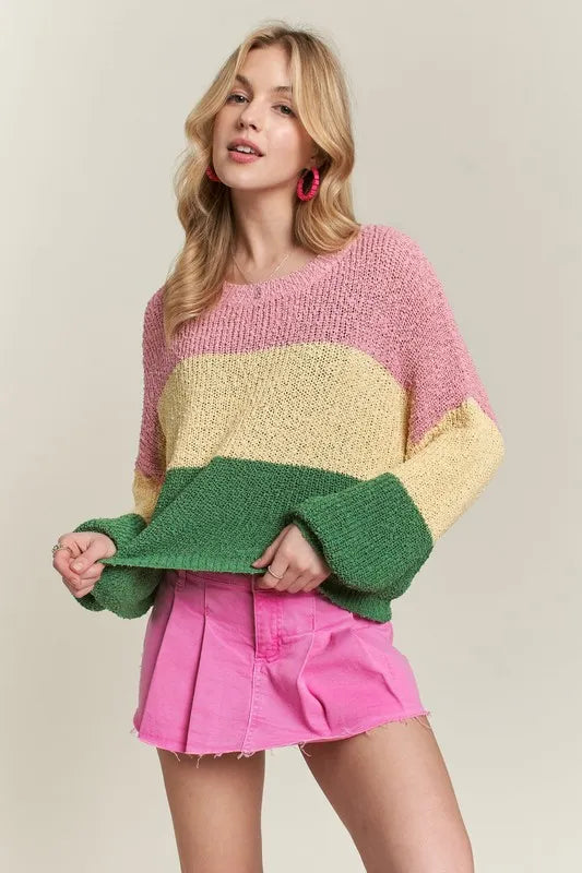 Color Block Comfy Sweater