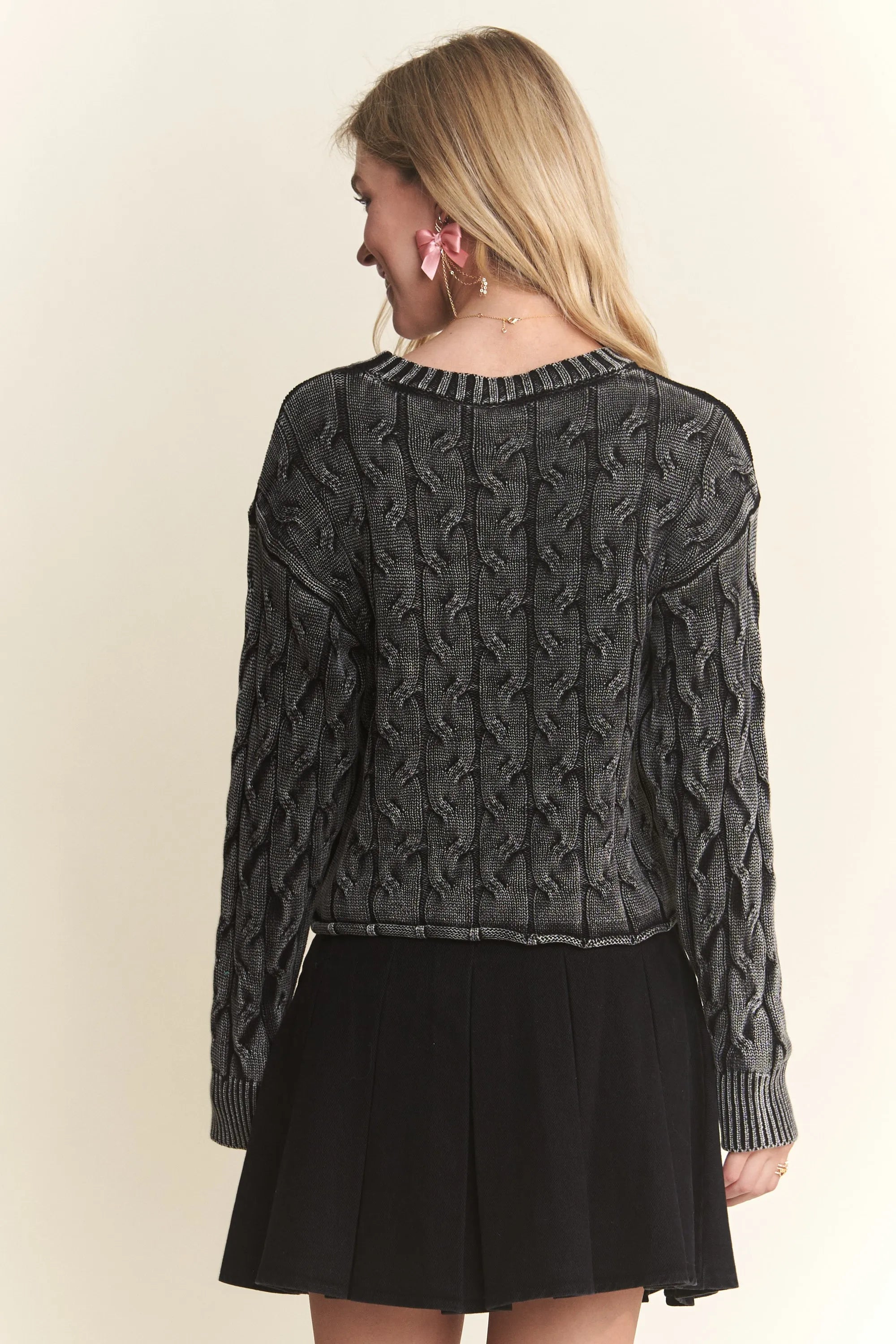 Cut Edge Detail Mineral Washed Sweater