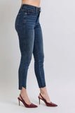 Full Size High Waist Tummy Control Step Hem Skinny Jeans Plus Size