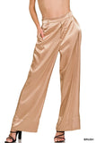 Wide-Leg Satin Pants