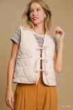 Diamond Quilted Tie-Closure Vest