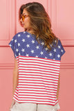 Star Rpinted with Stripe Combo Top