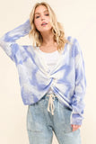 Blue Tie Dye Twisted Sweater
