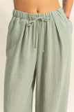 Elasticized Waist Wide Leg Pants