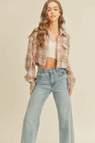Plaid Flannel Crop Shirt Jacket