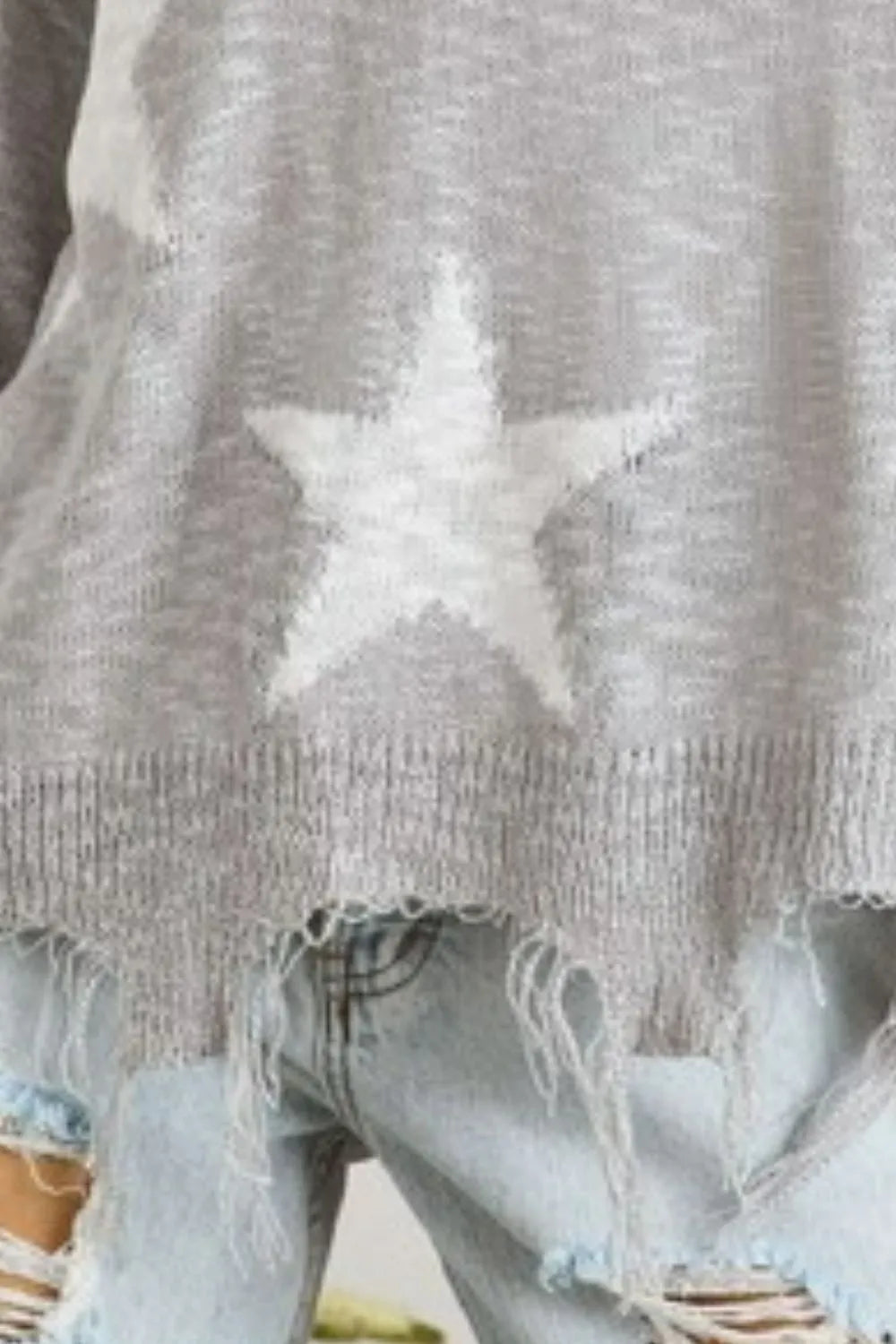 Distressed Star Sweater Top