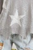 Distressed Star Sweater Top