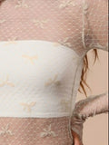 Bow Ribbon Design Sheer Lace Camisole