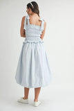 Smocked Bodice Bubble Midi Dress
