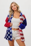 Velvet Sequin American Flag Shirt