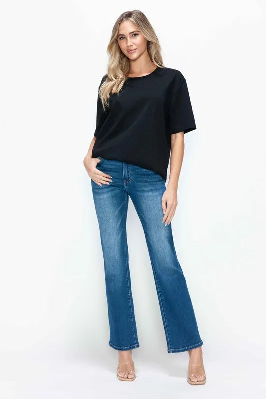 Premium Fit Cat's Whiskers High-Rise Straight Jeans
