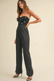 Rhinestone Applique Bustier Jumpsuit
