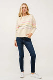 Multi Striped Pullover Sweater Top