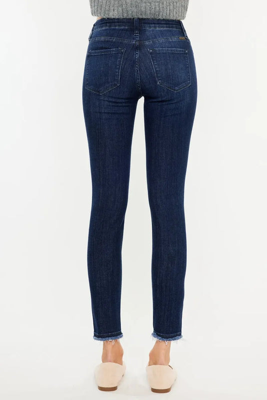 High-Waist Modern Fit Frayed Edge Jeans