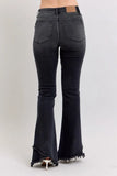 Full Size High Waist Flare W/ Mock Fray Tulip Hem Plus Size