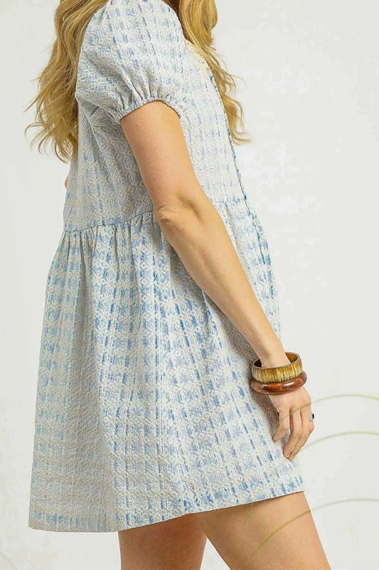 Floral Print Puff Sleeve Vintage Mini Dress