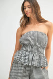 Gingham Tube Top and Shorts Set