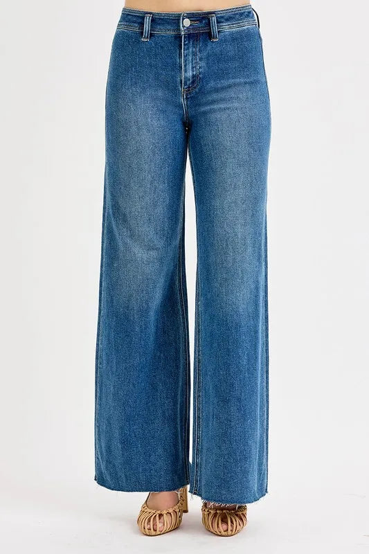 Elevated Waistline Flare Denim Pants
