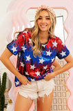 American Theme Star Pattern Sequin Top