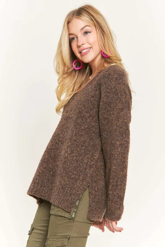 Two Tone Sweater Tunic Top