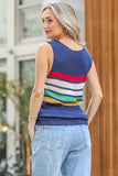 Stripe Summer Sweater Sleeveless Top