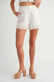 Crochet Lace Detail Crop Top and Shorts Set