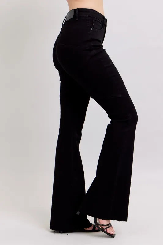 Full Size High Waist Star Seam Detail Flare Plus Size