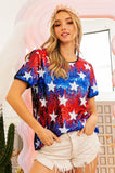 American Theme Star Pattern Sequin Top