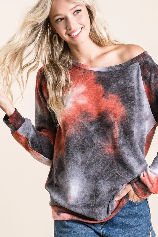 Tie Dye Sweater Knit Top
