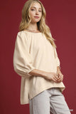 Puffy Sleeve Relaxed Fit Blouse
