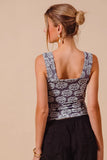 Floral Patterned Square Neck Tank Cami
