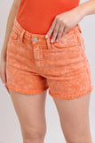 Peach Mid Rise Denim Shorts