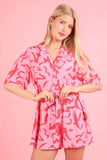 Oversized Printed Button Down Resort Romper