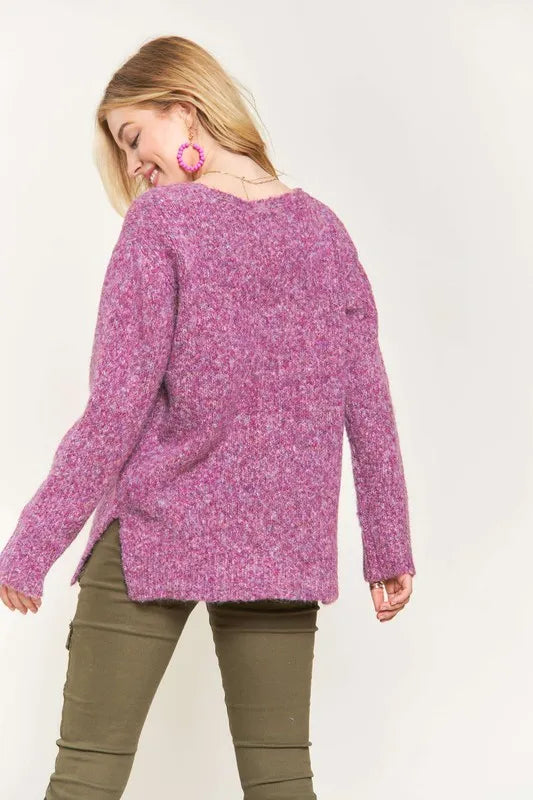 Two Tone Sweater Tunic Top