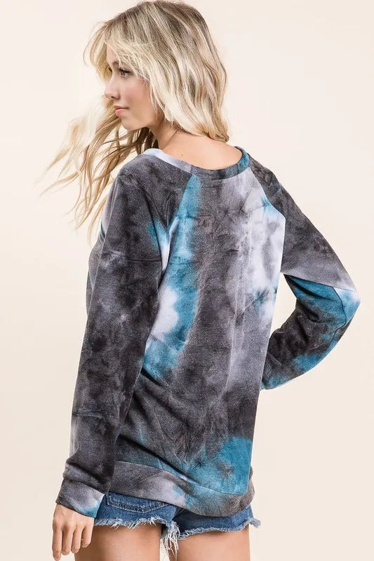 Tie Dye Sweater Knit Top