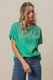 Rhinestone Beaded Short Sleeve Top