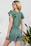 Full Size Rib Rumper with Flutter Sleeves Plus Size